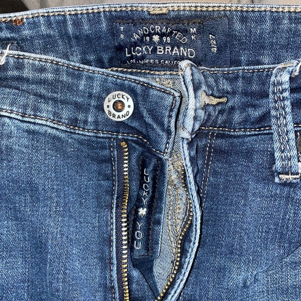 Lucky Brand dark wash high waisted jeans